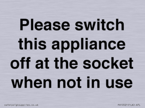 Please switch this appliance off at the socket when not in use